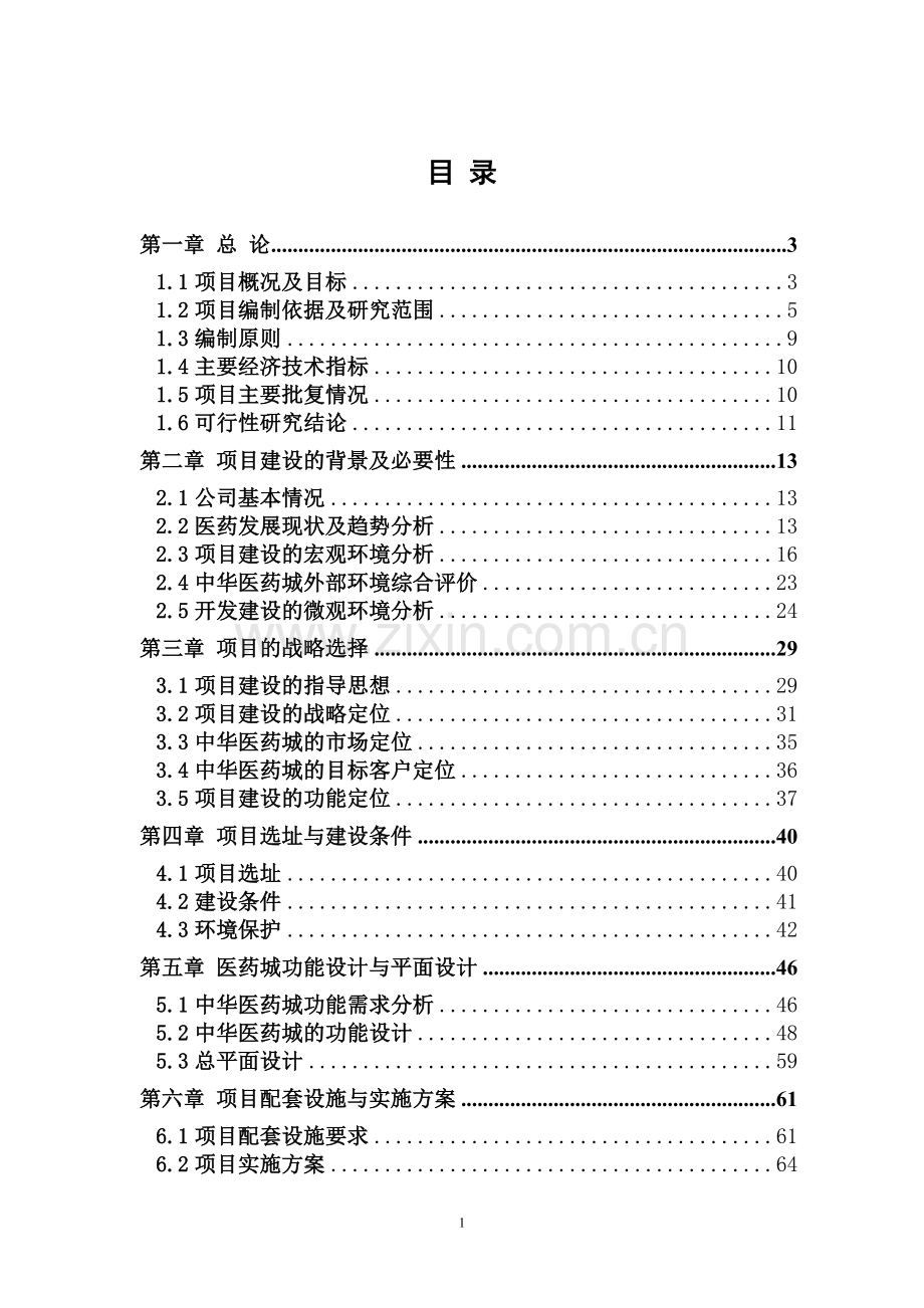 中华医药城项目可行性研究报告.doc_第1页