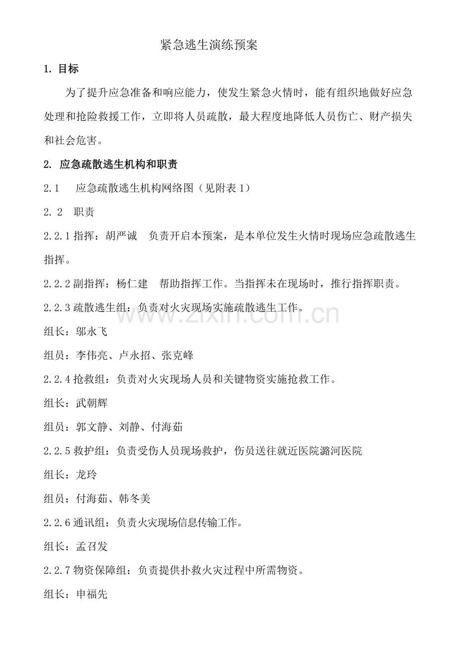 应急疏散逃生应急专项预案.doc_第1页