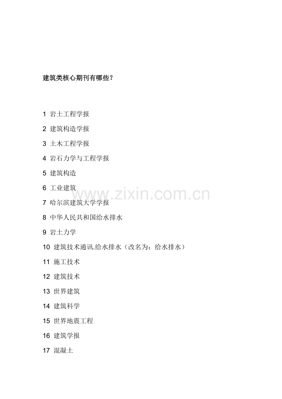 建筑工程类核心期刊有哪些.doc_第1页