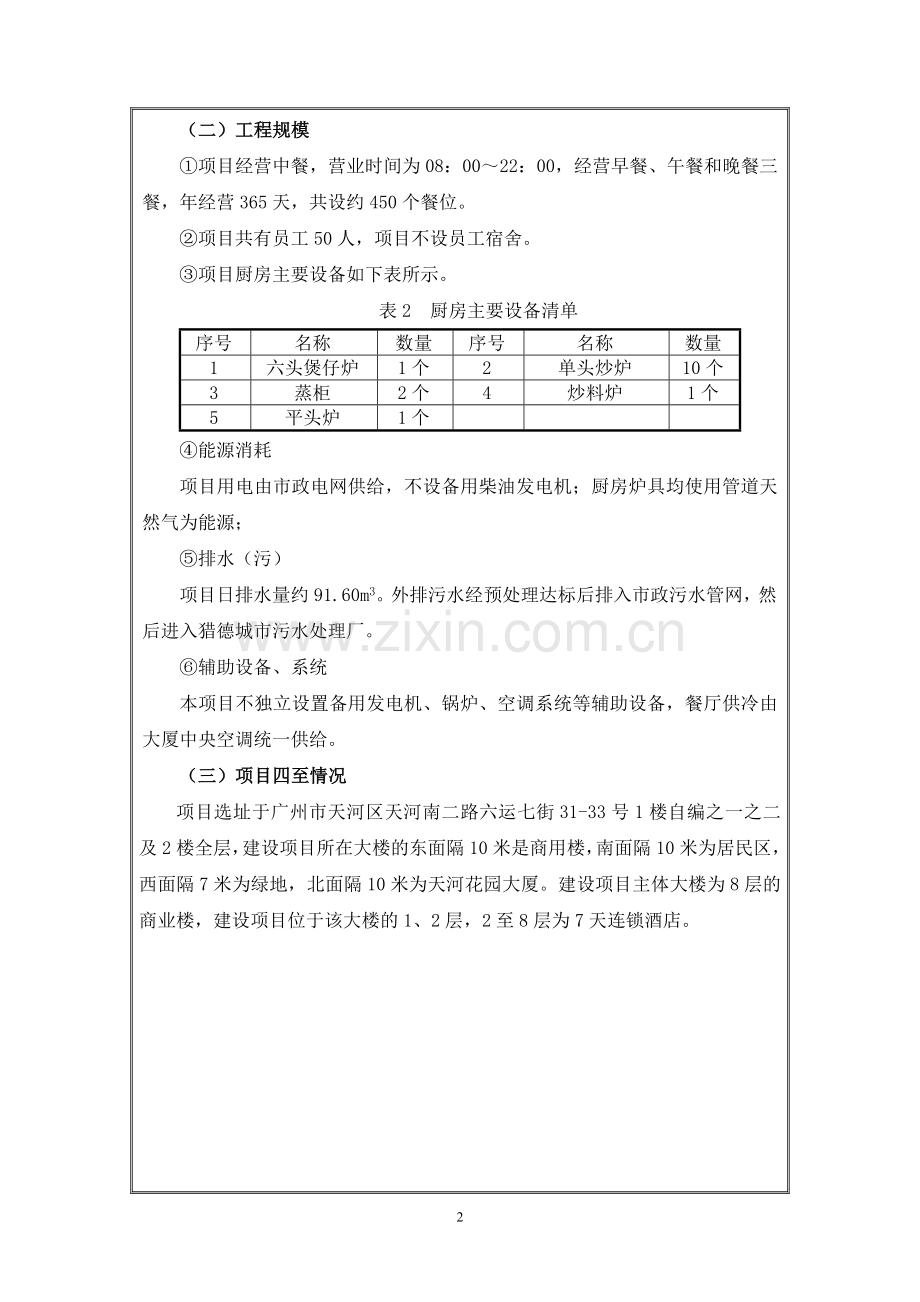 蓉锦楼酒家项目申请立项环境影响评估报告表.doc_第2页