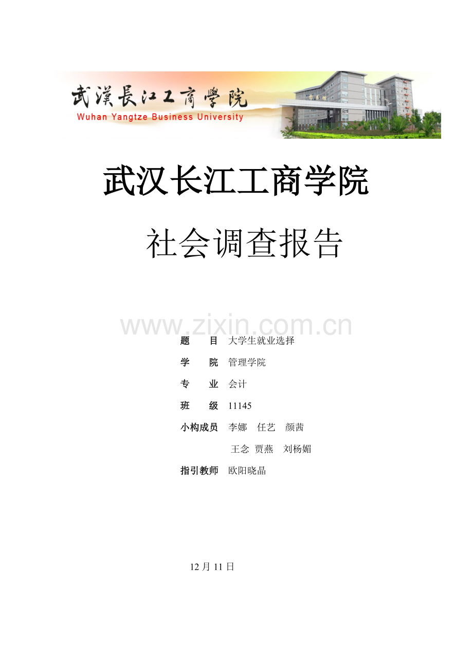 大学生就业选择调查汇总报告.docx_第1页