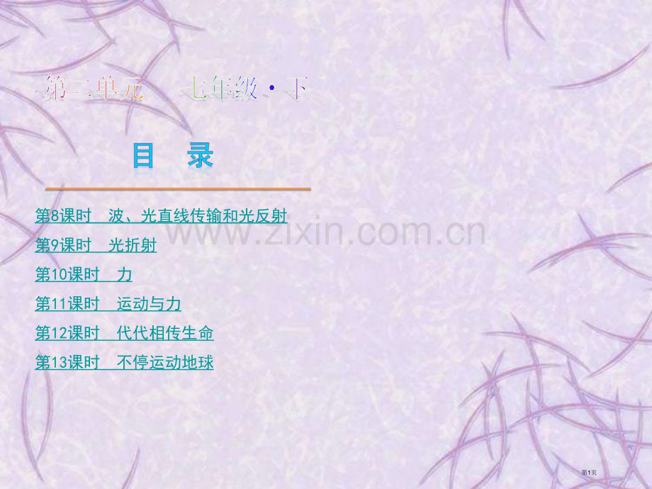 届中考科学复习方案七年级下册第二单元浙教版省公共课一等奖全国赛课获奖课件.pptx_第1页