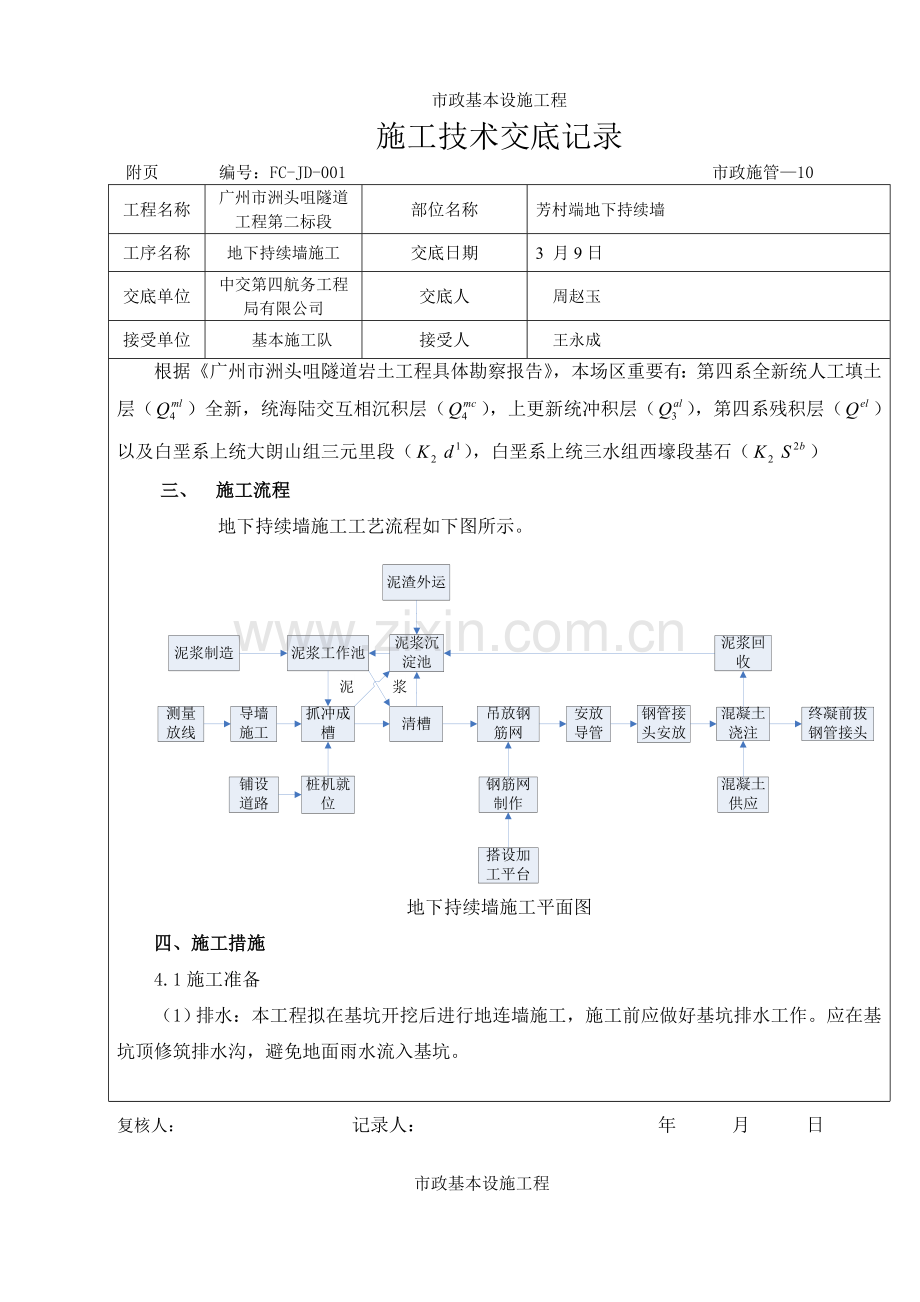 地下连续墙重点技术交底.docx_第2页