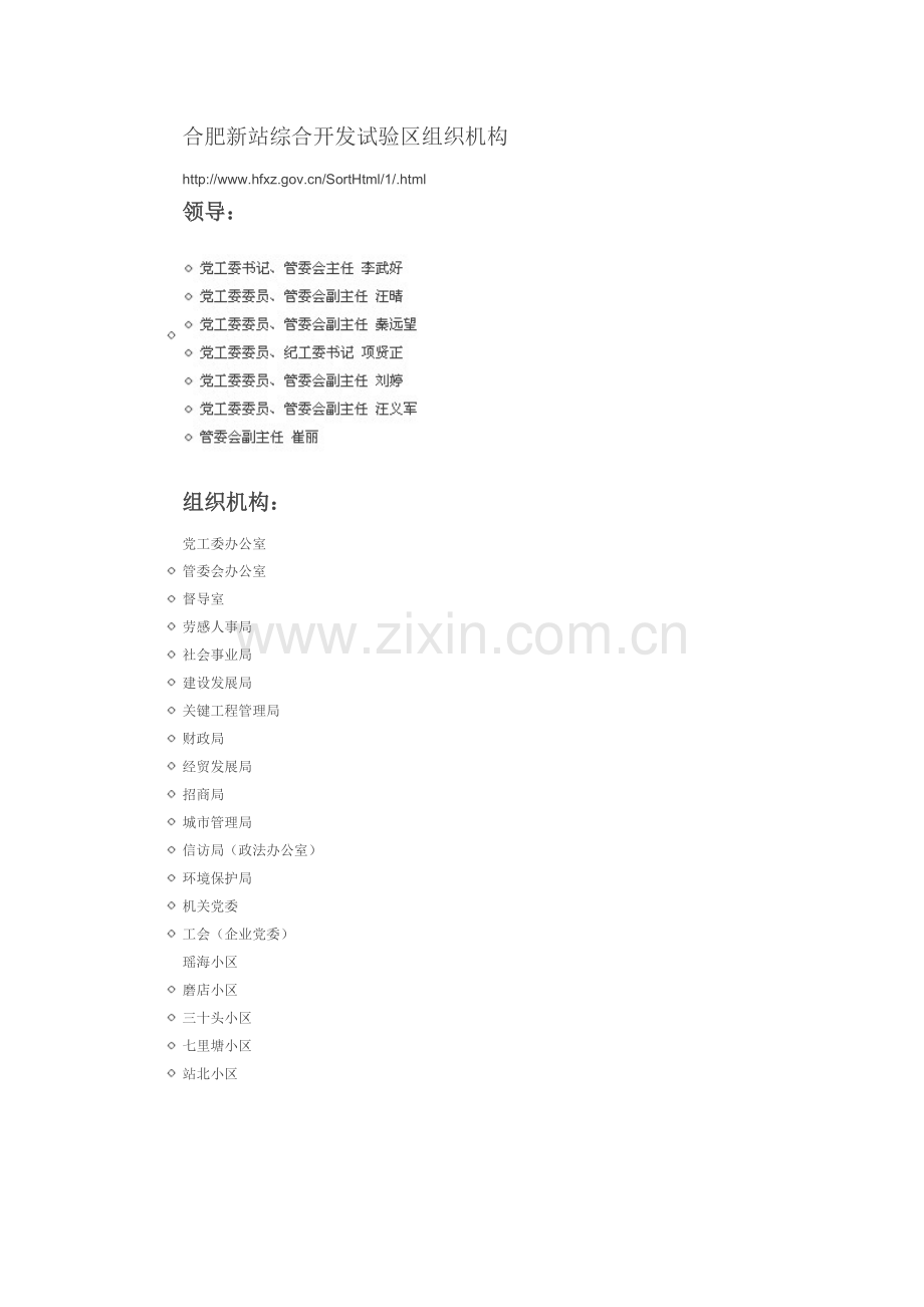 合肥新站综合开发试验区组织机构x.docx_第1页