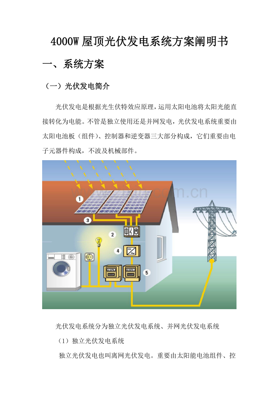W屋顶光伏发电系统专题方案专项说明书.docx_第1页