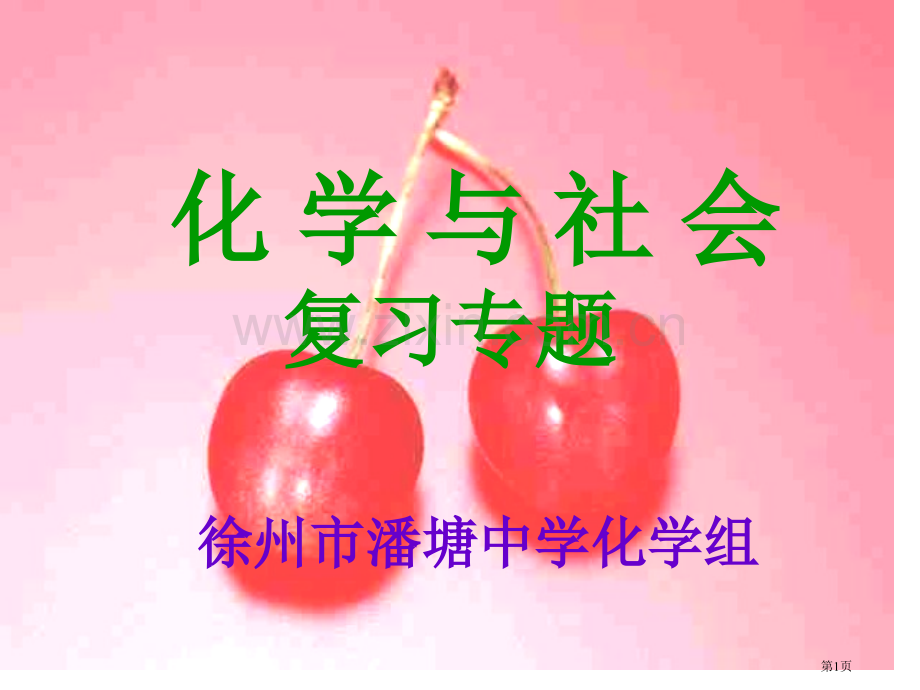 年徐州市中考化学第二轮专题复习化学与社会发展徐州市潘塘中学省公共课一等奖全国赛课获奖课件.pptx_第1页