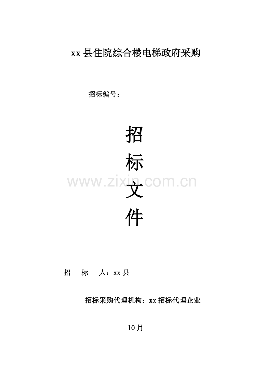 医院电梯招标文件范文模板.doc_第1页