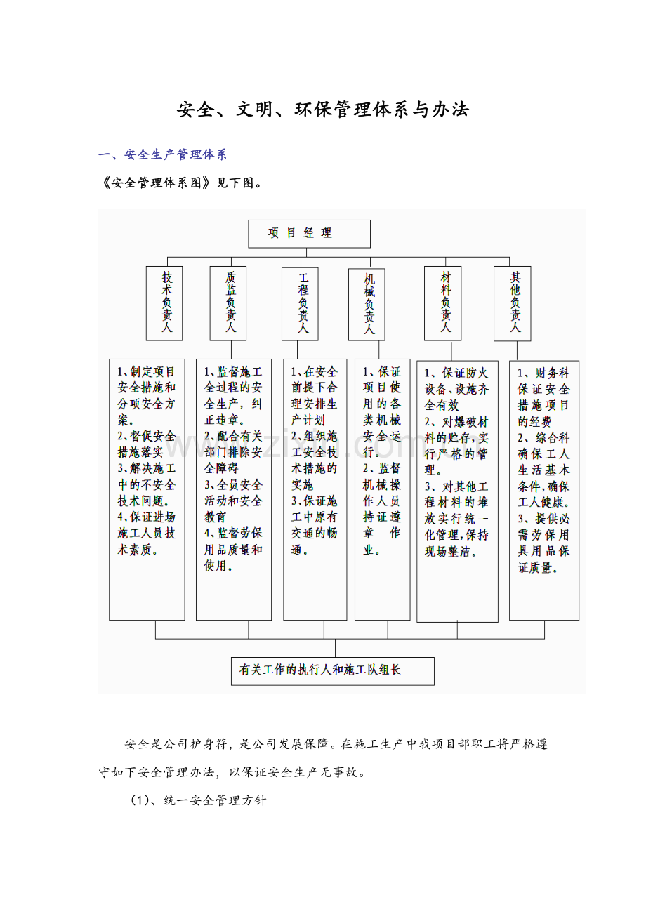 安全文明环保管理标准体系专项措施.doc_第1页