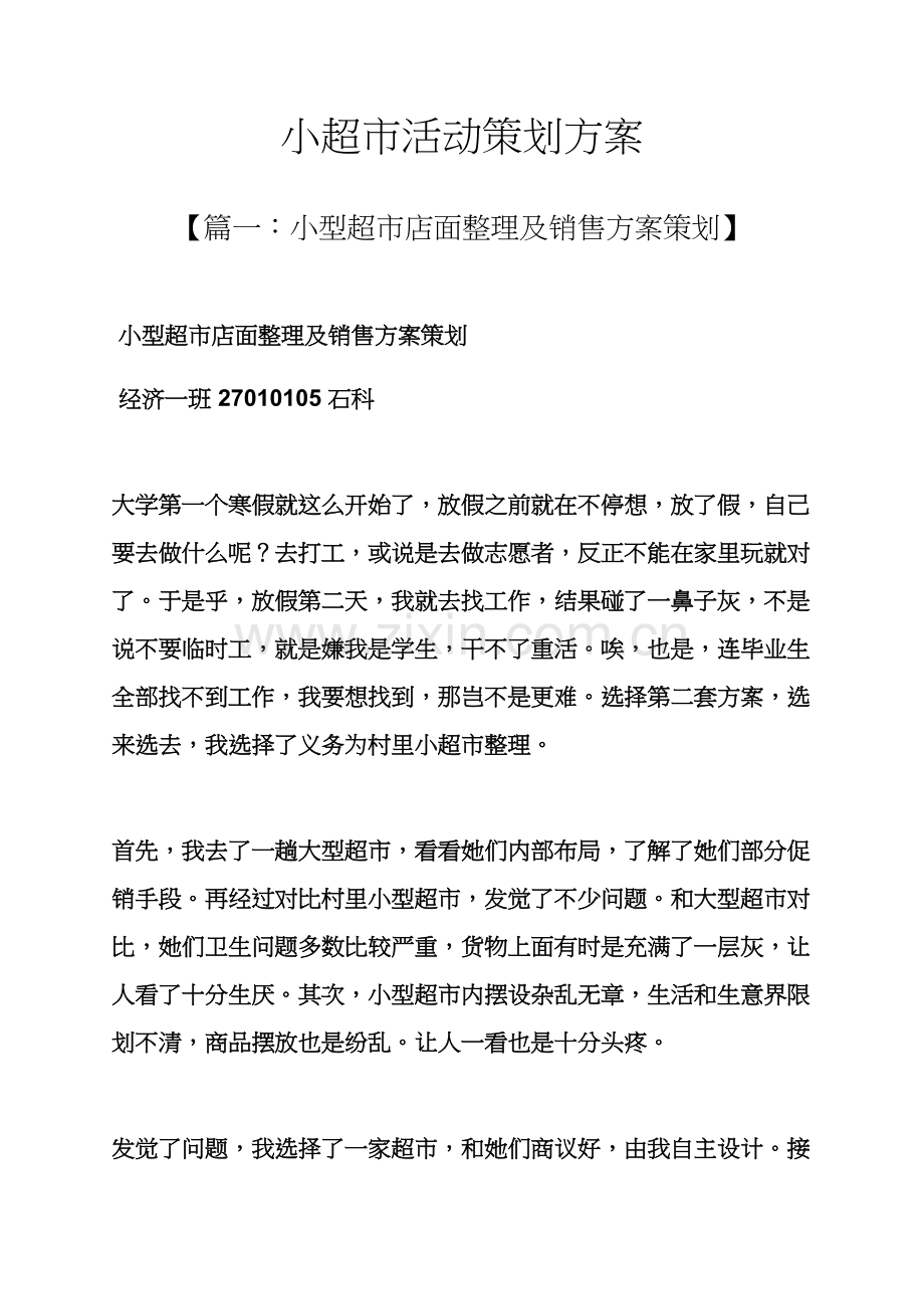 小超市活动专业策划专项方案.docx_第1页