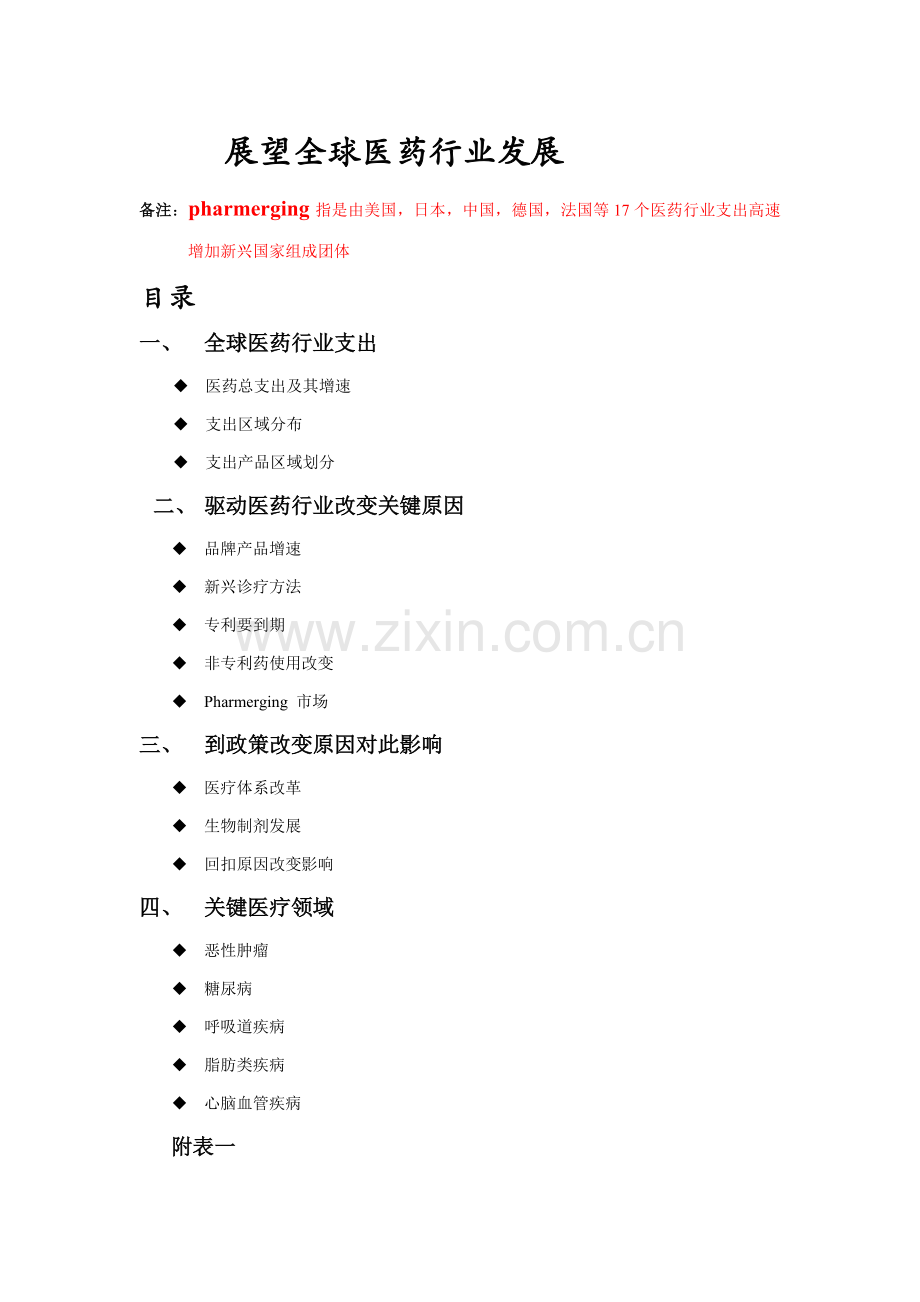 IMS医药行业研究应用报告GlobalPharmaceuticalMarket翻译.doc_第1页