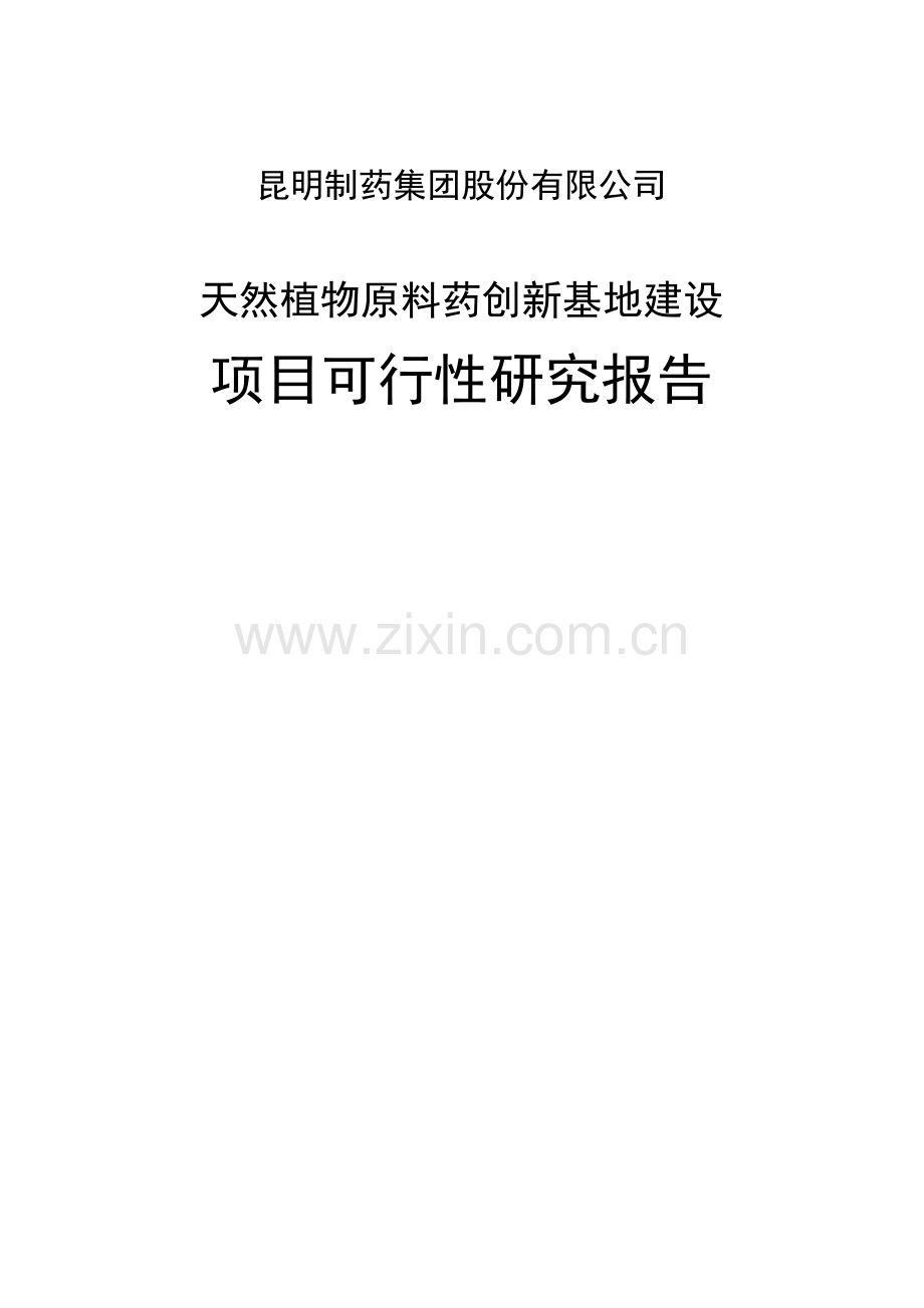 天然植物原料药创新基地项目可行性研究报告.doc_第1页