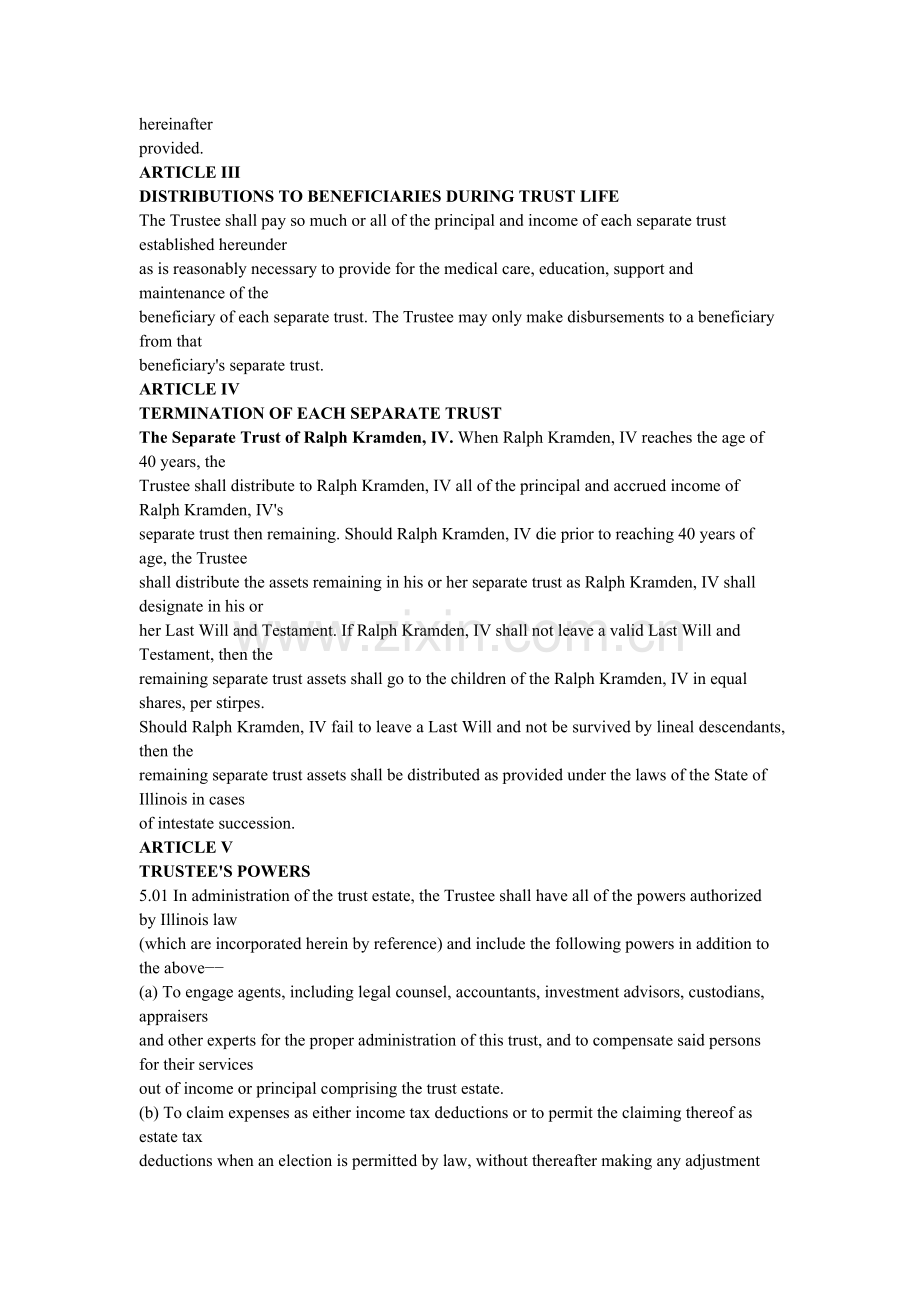 信托协议英文样本-Sample-Trust-Agreement.doc_第2页