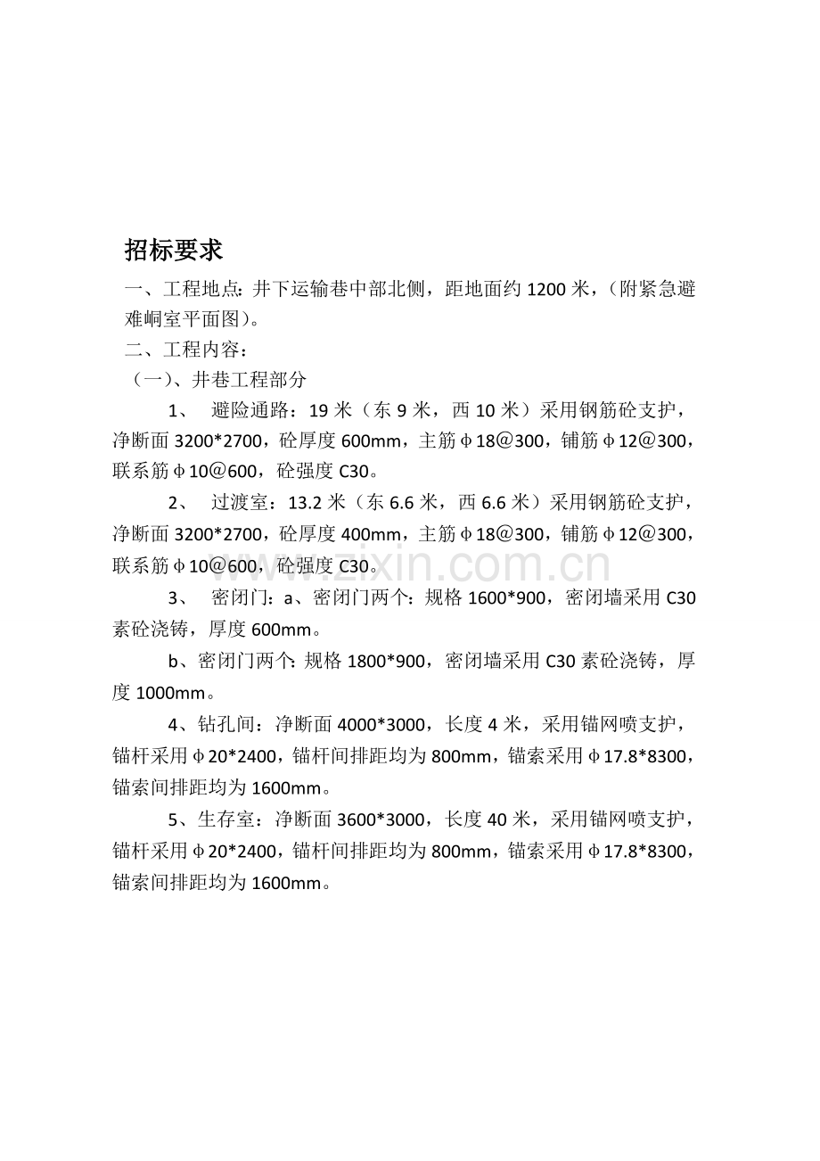 井下避难峒室施工招标文件-2.doc_第1页