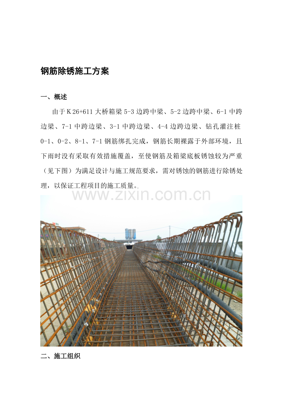 钢筋除锈施工方案.doc_第1页