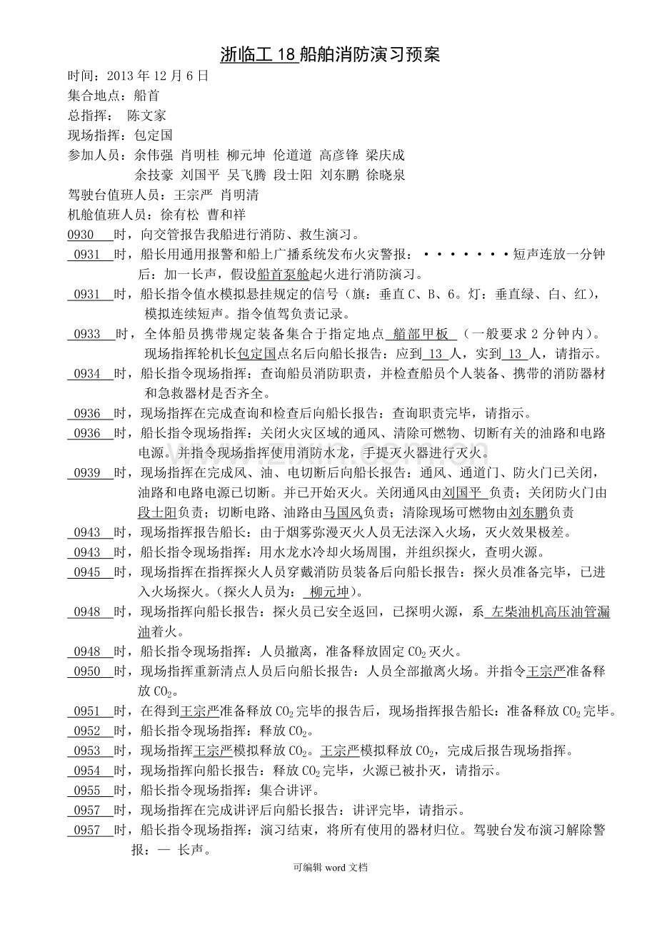 船舶消防演习预案.doc_第1页
