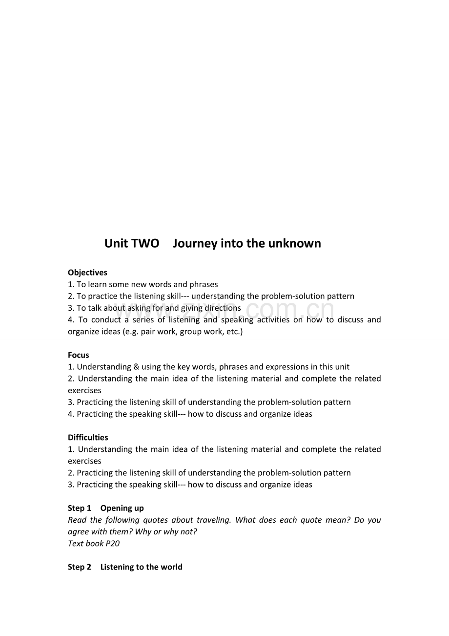 第三版视听说教案book2unit2.doc_第1页
