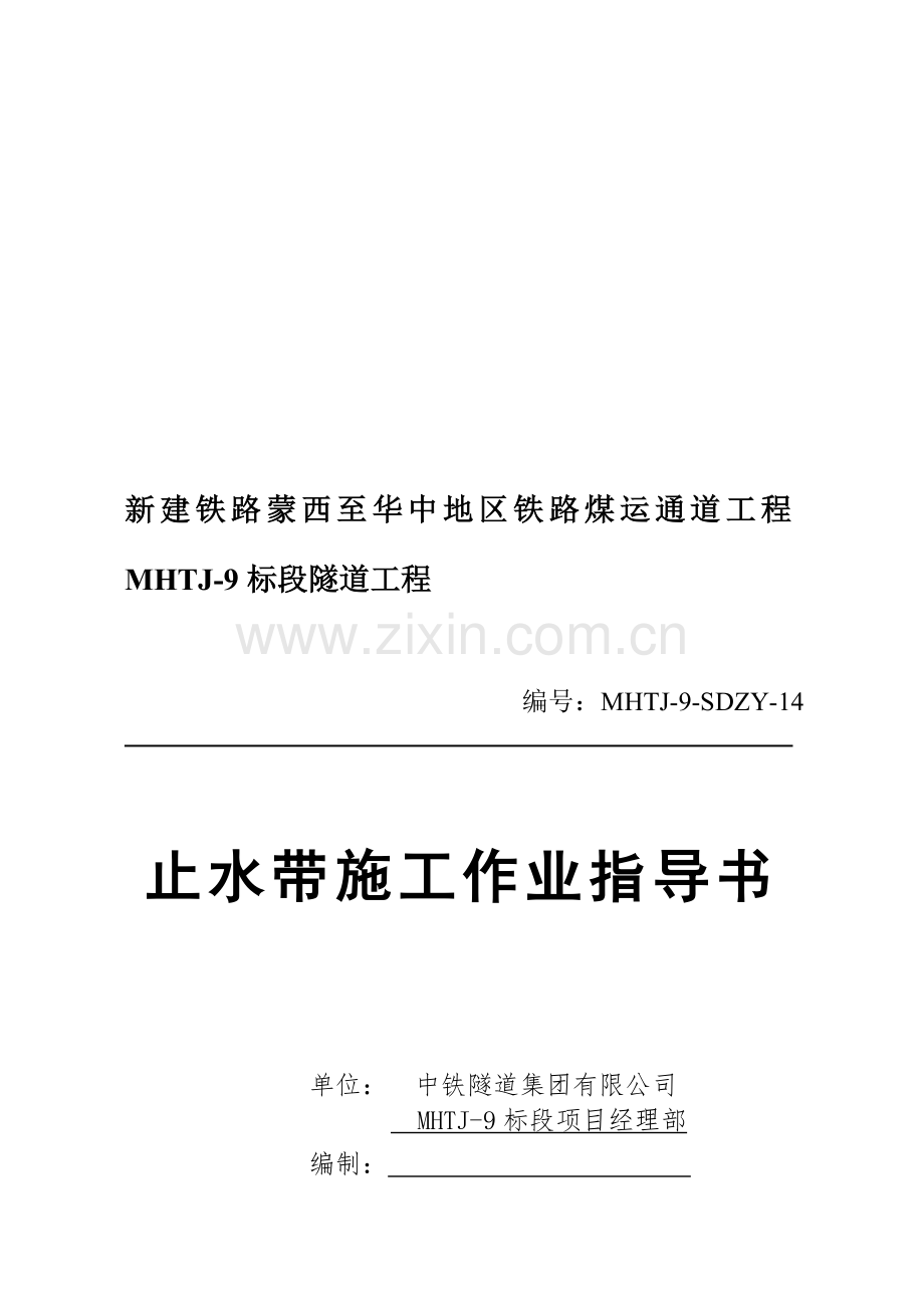 隧道止水带施工作业指导书.doc_第1页