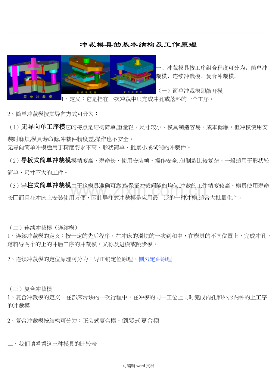冲压模具的基本结构及工作原理.doc_第1页
