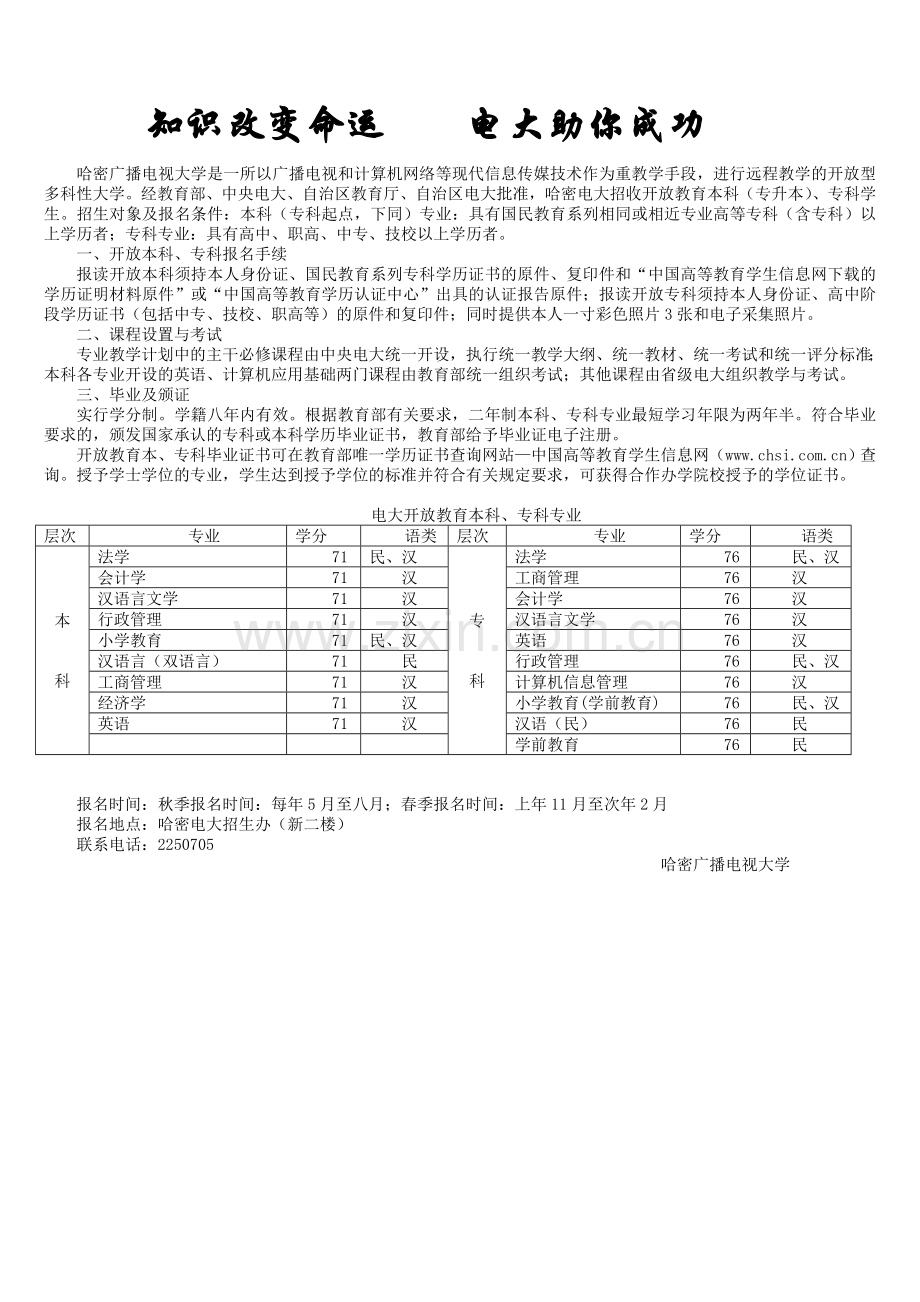 哈密广播电视大学招生简章---知识改变命运.doc_第2页