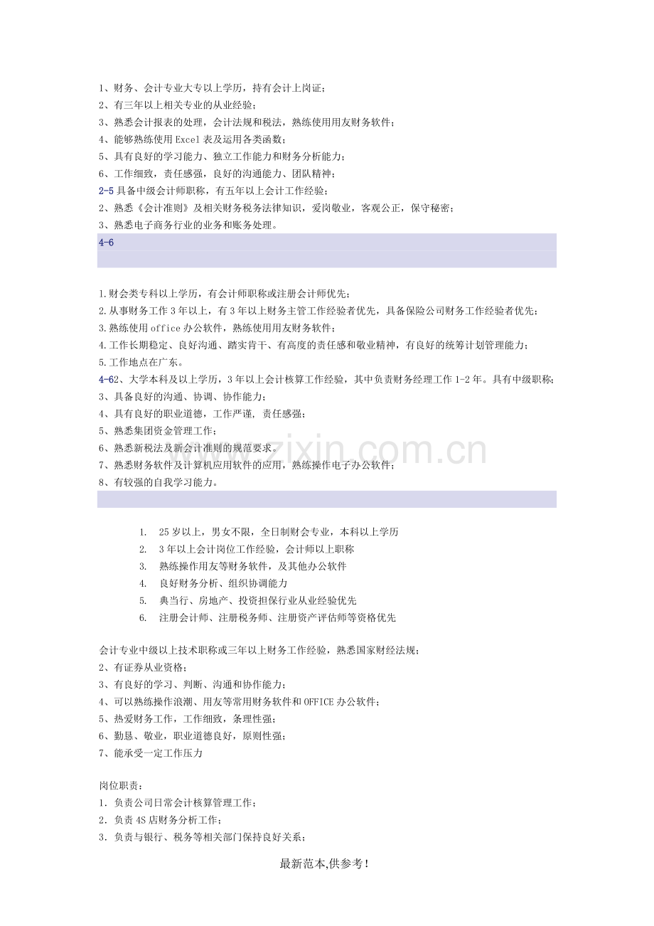 会计招聘职业要求.doc_第1页