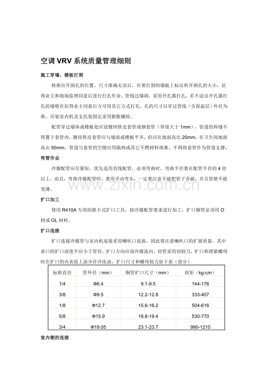 空调VRV系统安装施工工艺质量标准.doc_第1页