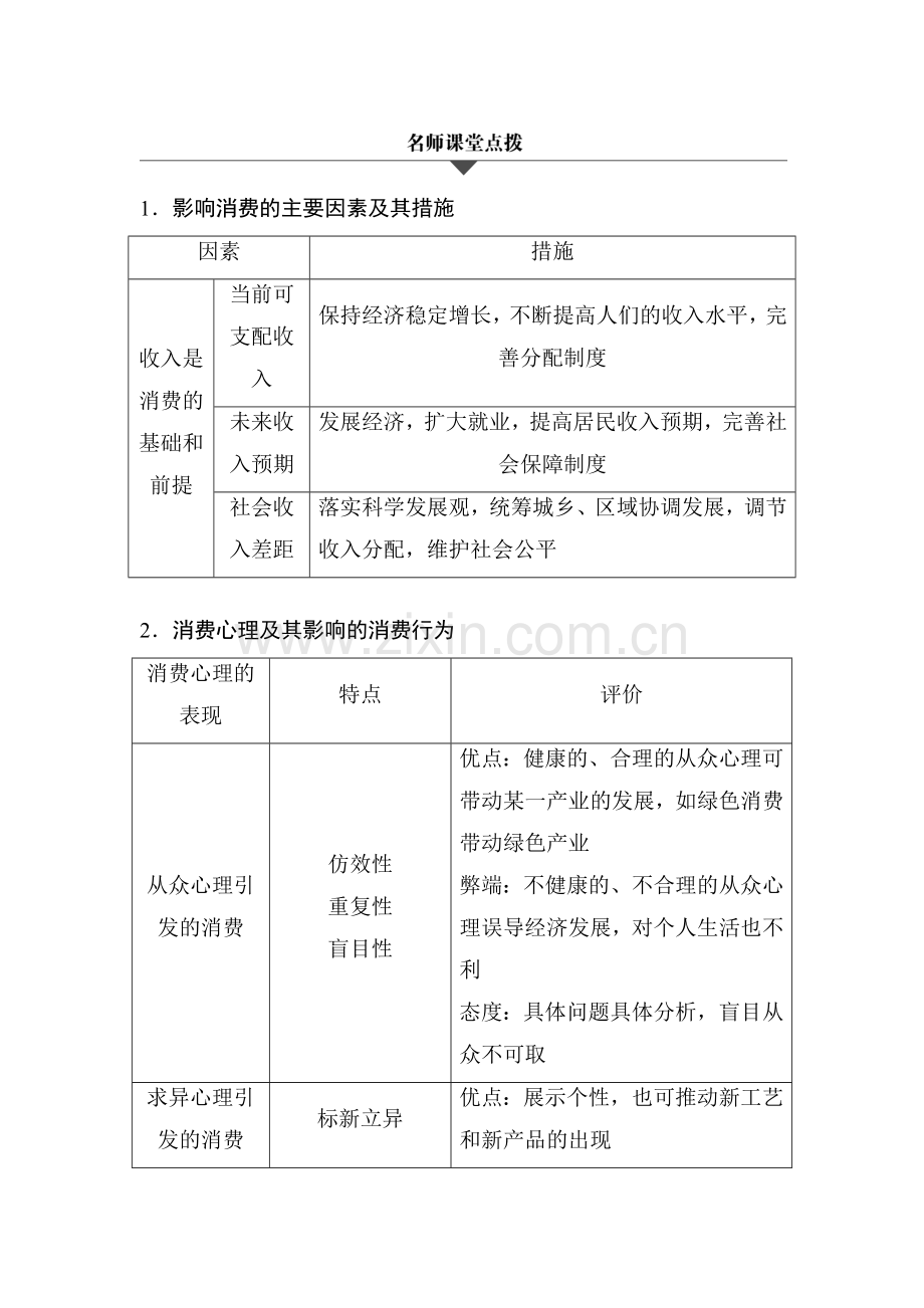 高三政治考点专题复习检测15.doc_第2页