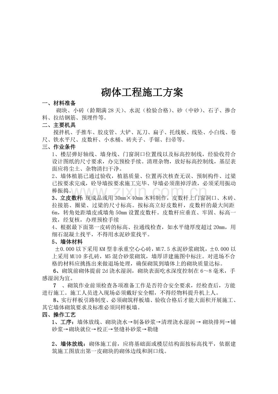 砌体工程施工专项方案(最终).doc_第1页