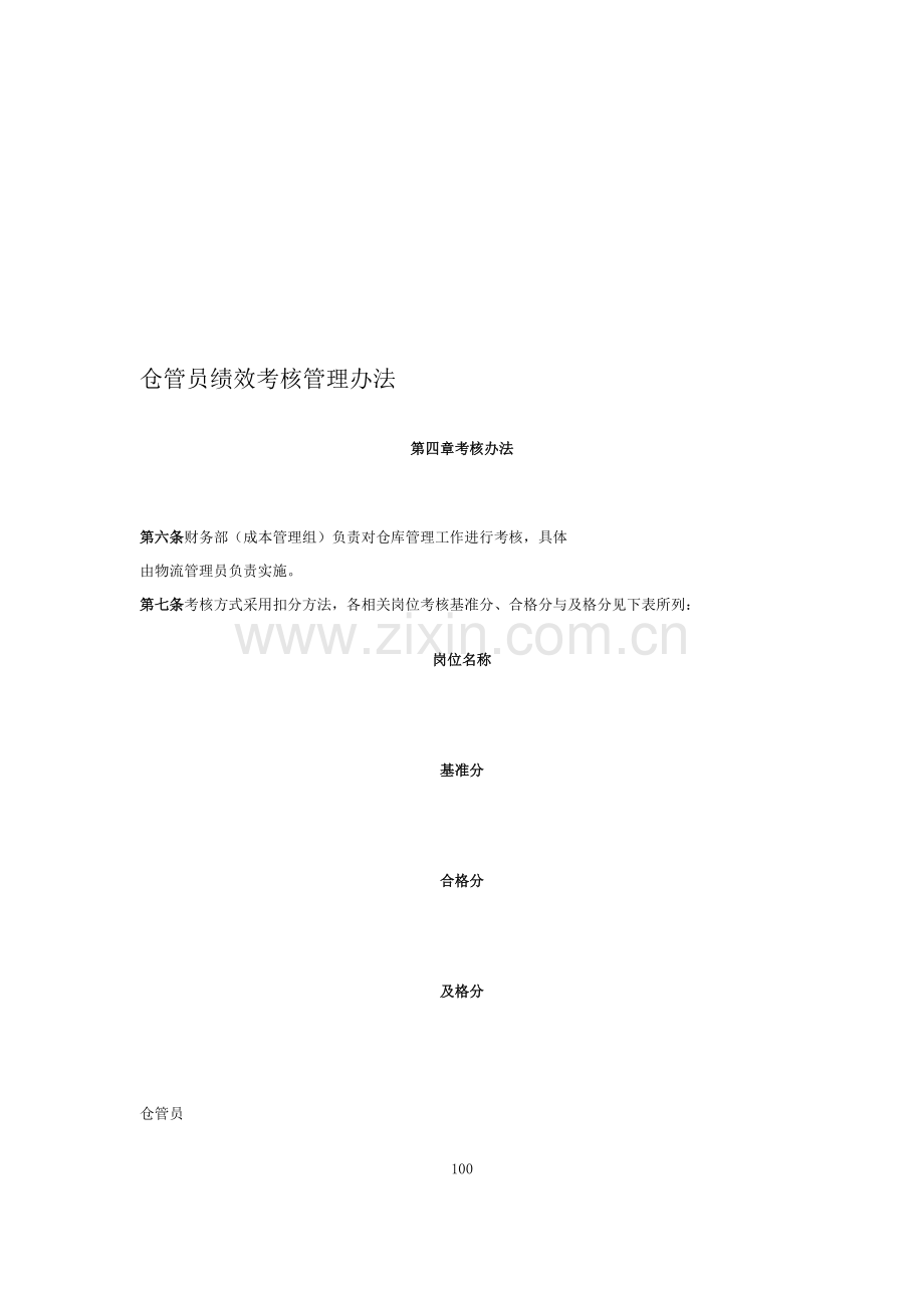 仓管员绩效考核管理办法..doc_第1页