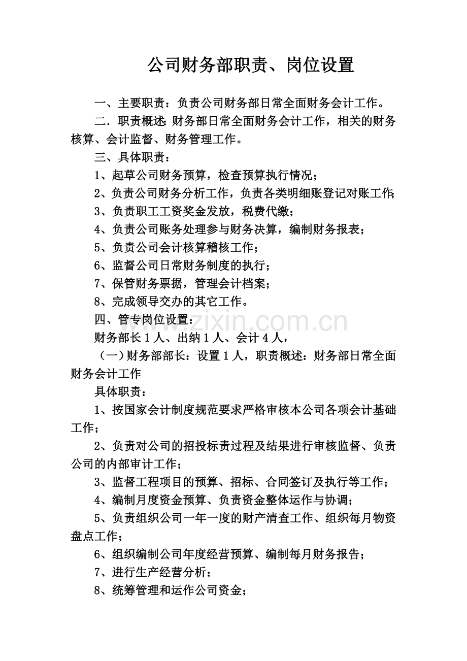 公司财务部职责和岗位设置.doc_第2页