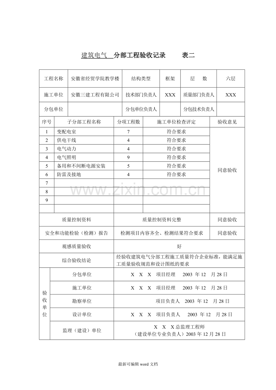 水电安装资料样本.doc_第1页