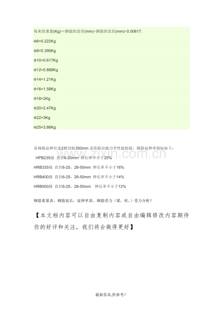 钢筋的重量表.doc_第1页