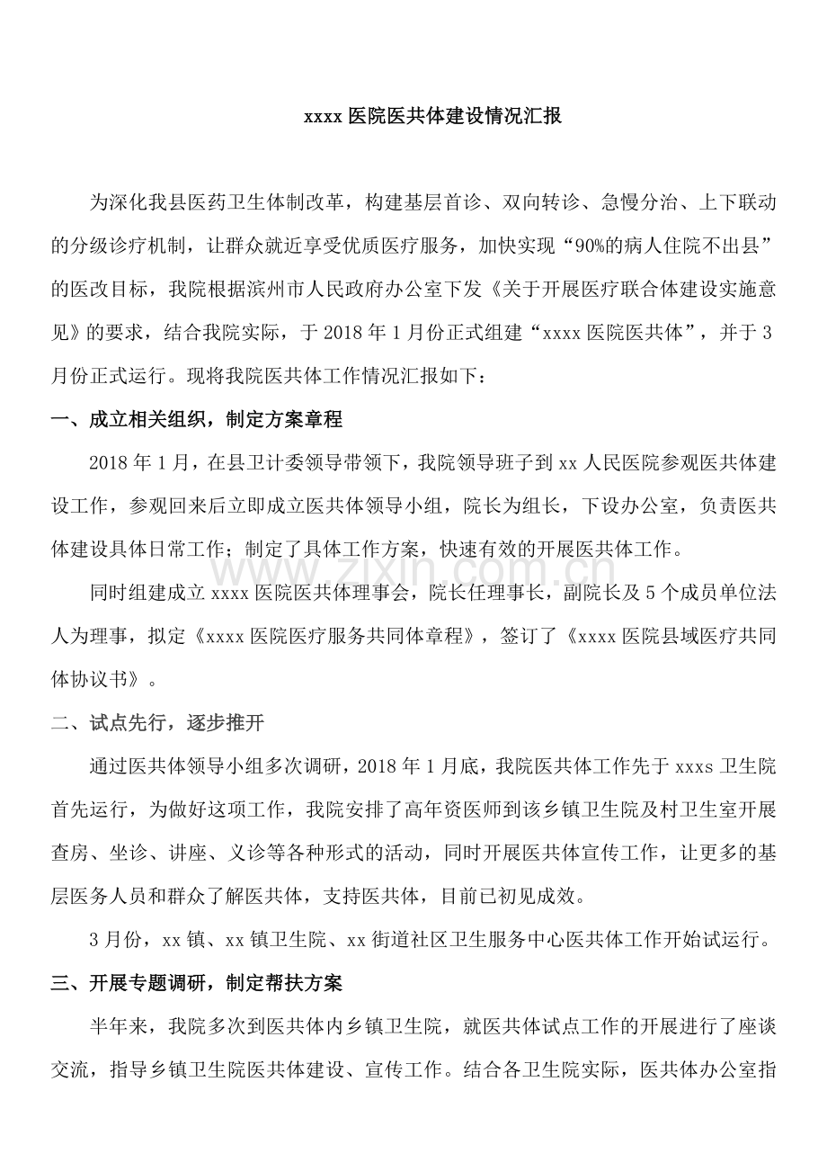 医院医共体建设推进会发言稿.doc_第1页