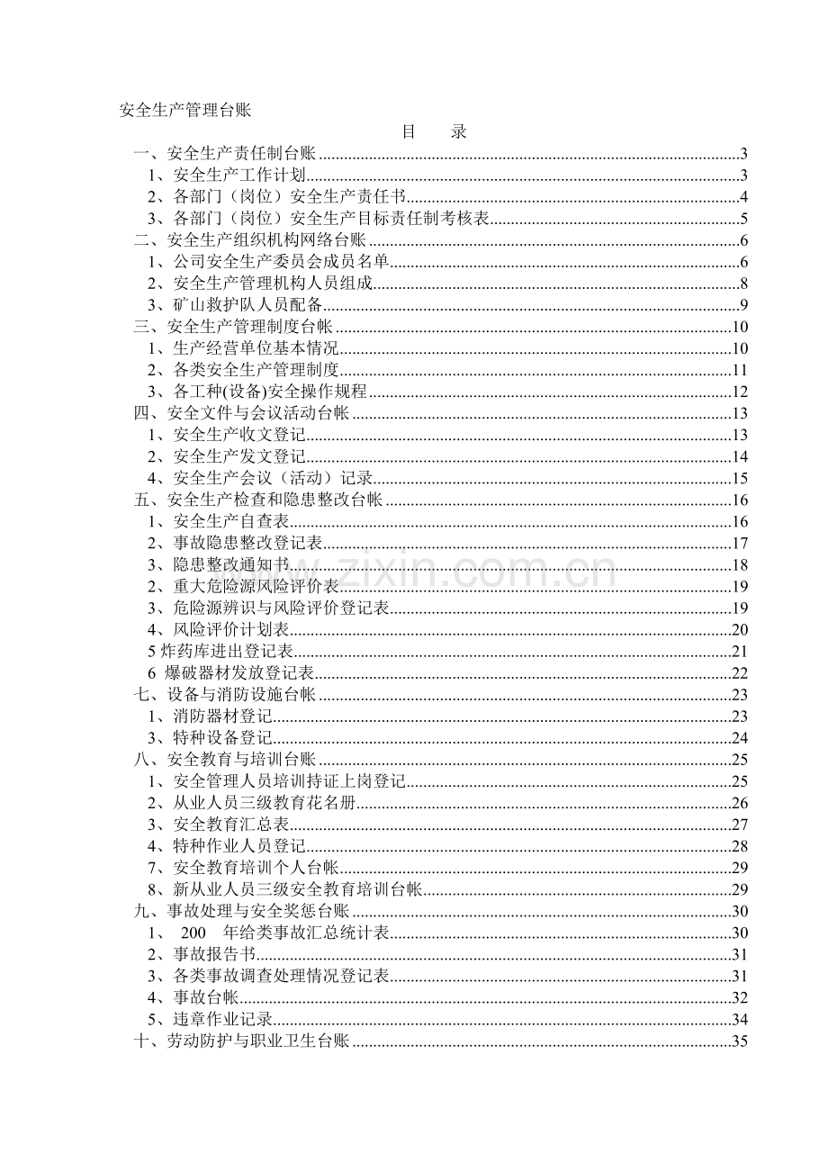 非煤矿山安全生产管理台账.doc_第1页