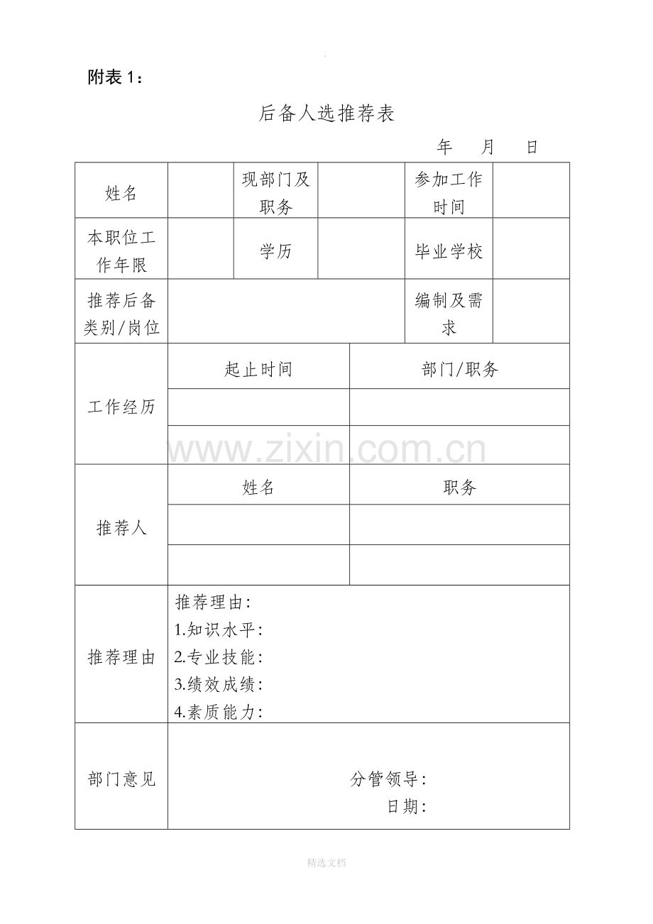 人才梯队管理表格.doc_第1页