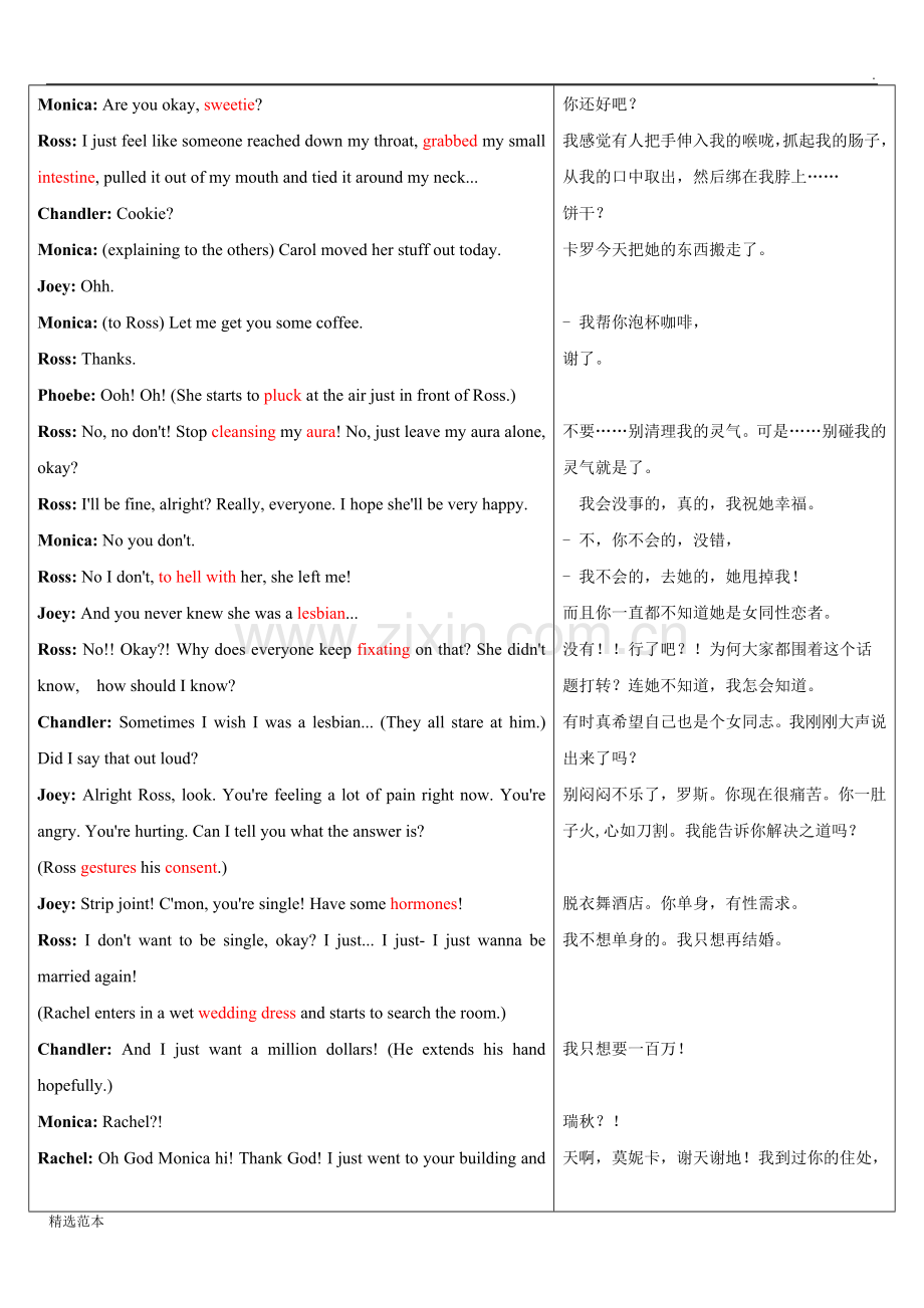 老友记第一季第一集中英文对照台词.doc_第2页