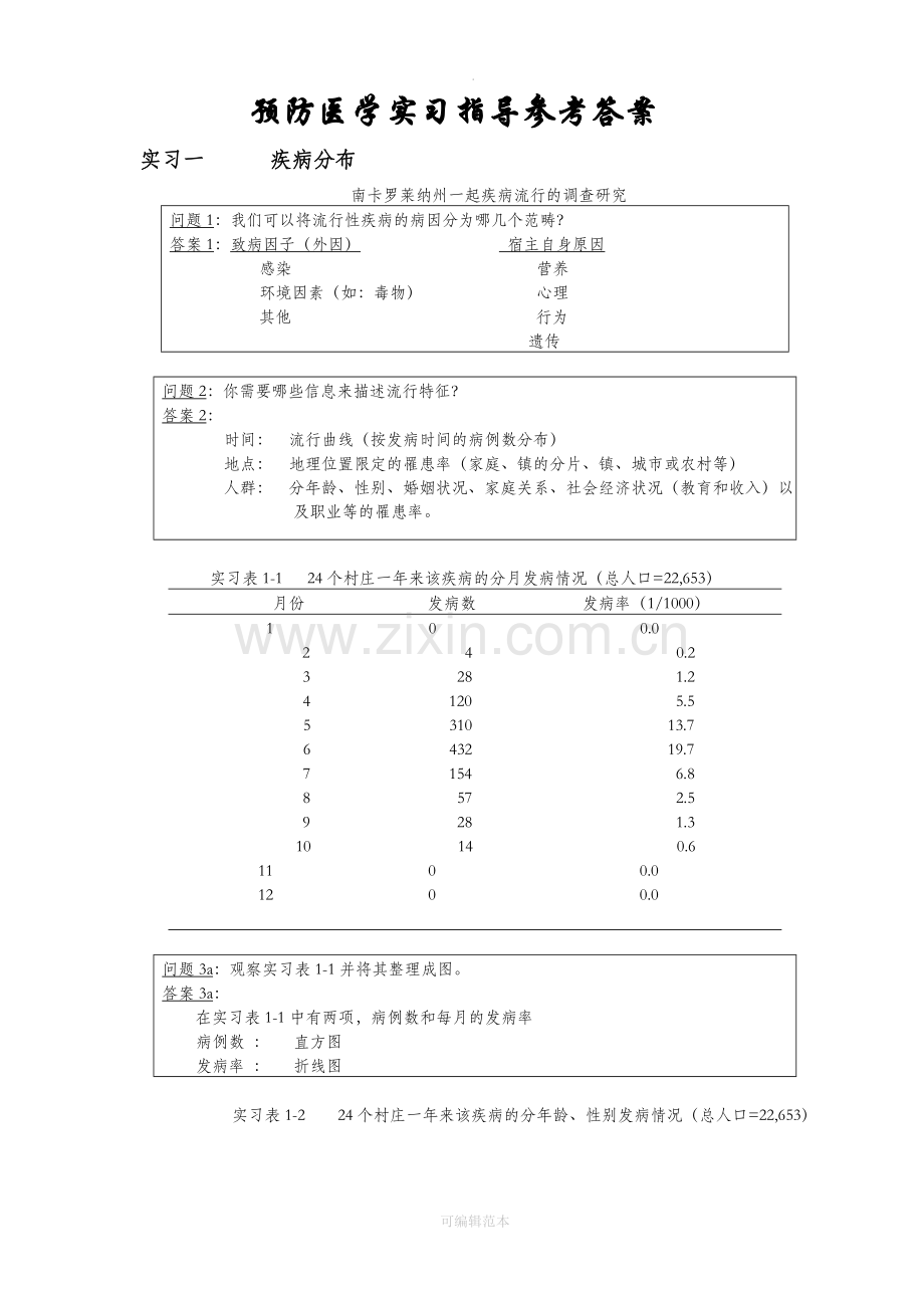 预防医学实习指导参考答案.doc_第1页