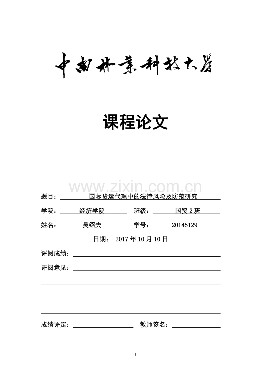 国际货代实务论文.doc_第1页