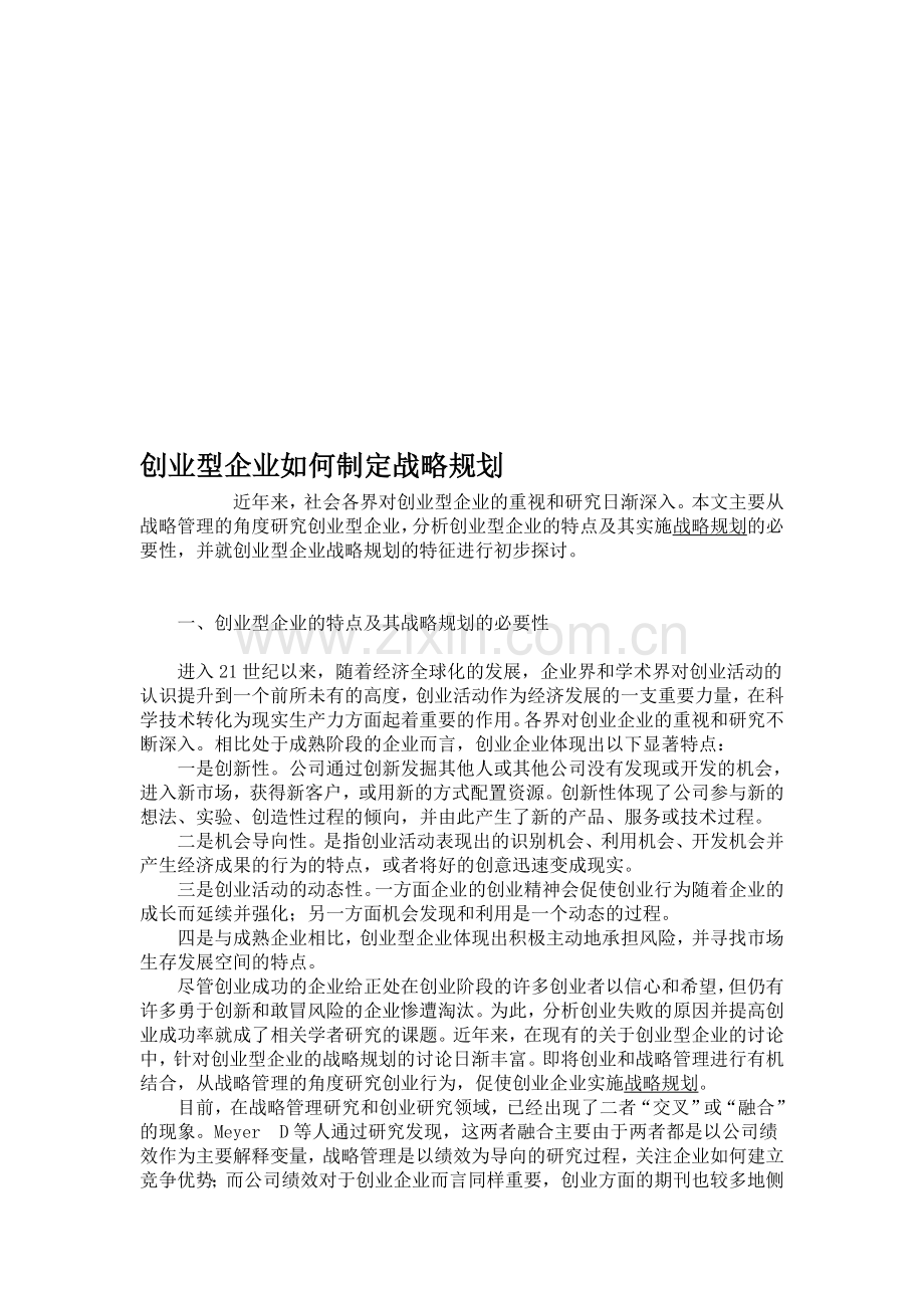 创业型企业如何制定战略规划.doc_第1页