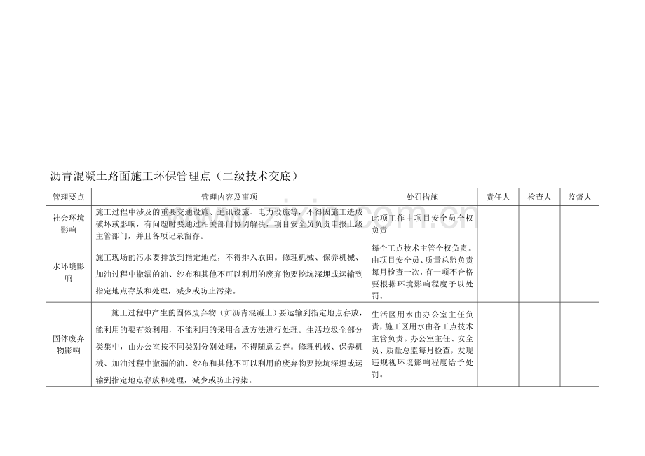 沥青路面施工环保二级技术交底.doc_第1页