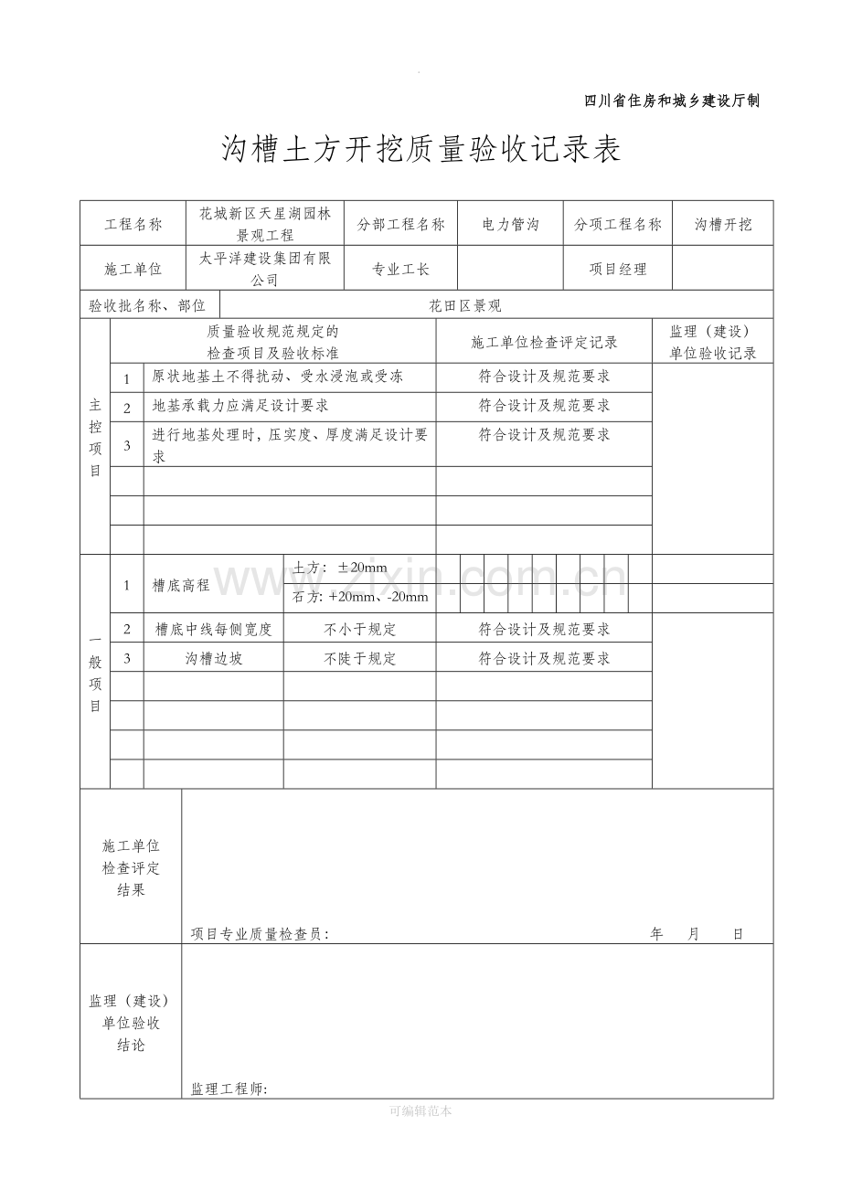 市政道路电力管道检验批.doc_第2页