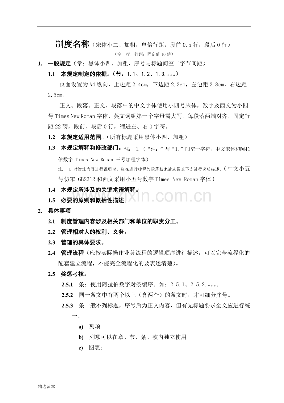 规章制度编写格式模板(试行).doc_第1页