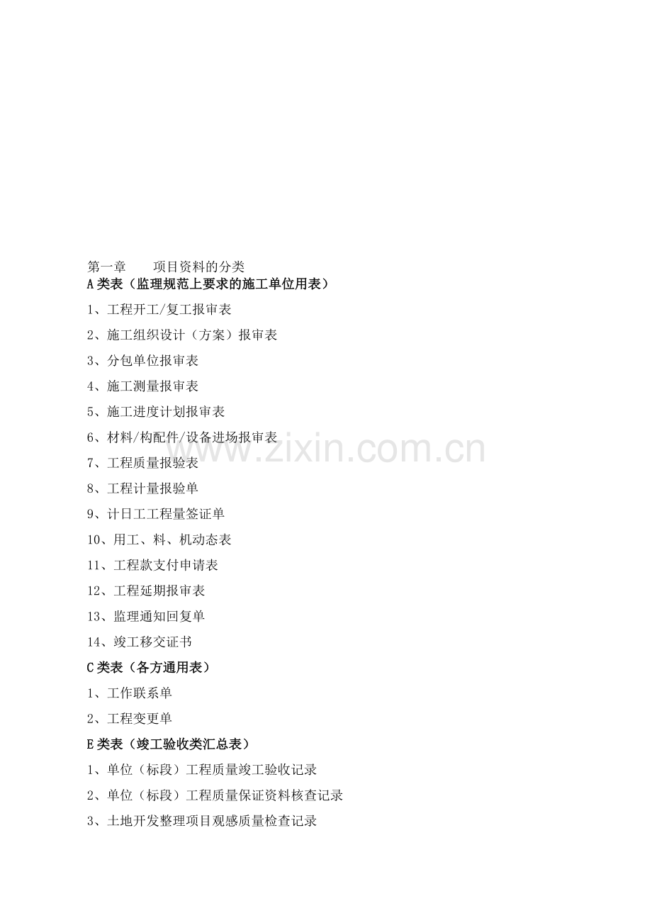 全套土地开发整理项目资料表格.doc_第1页