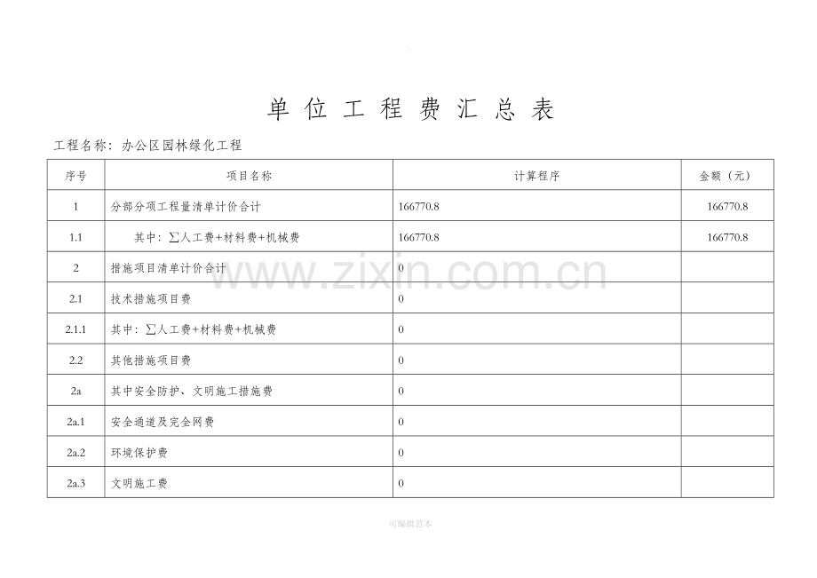 园林绿化工程预算书doc.doc_第2页