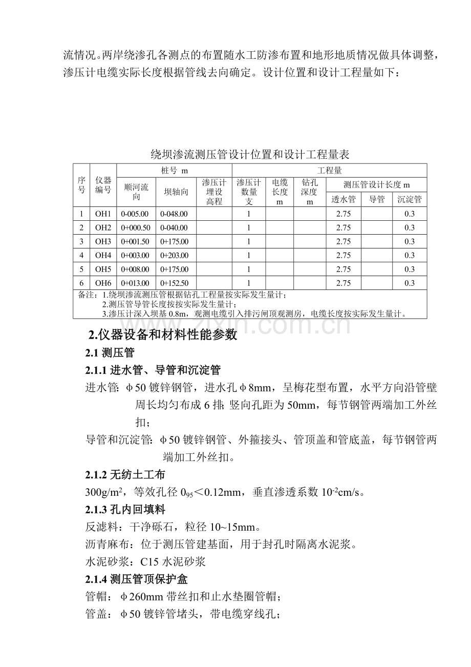 渗压计及测压管施工方案.doc_第2页