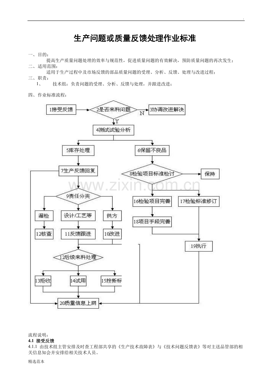 生产问题或质量反馈处理作业标准.doc_第1页