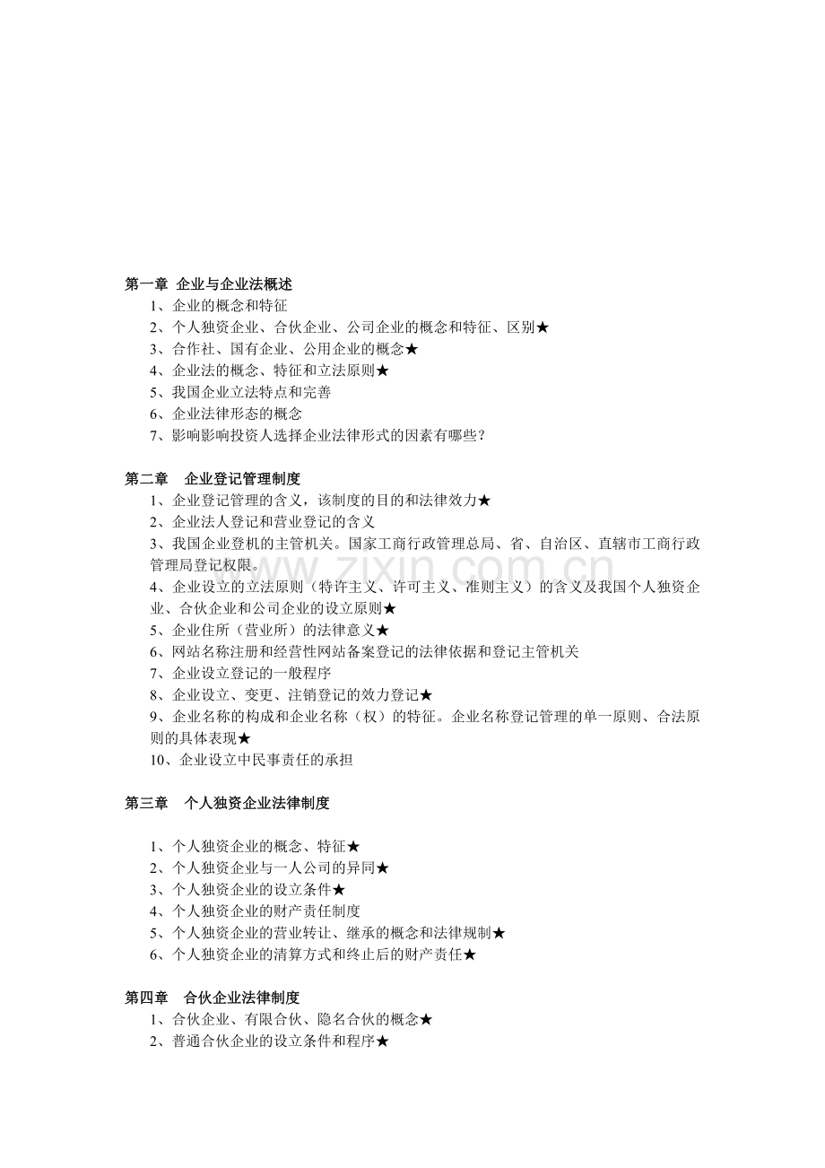 公司企业法复习提纲.doc_第1页