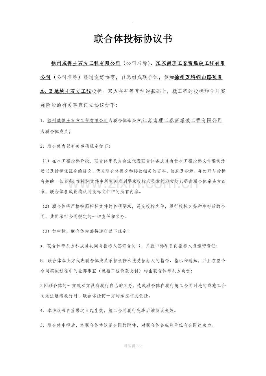 联合体投标协议书.docx_第1页
