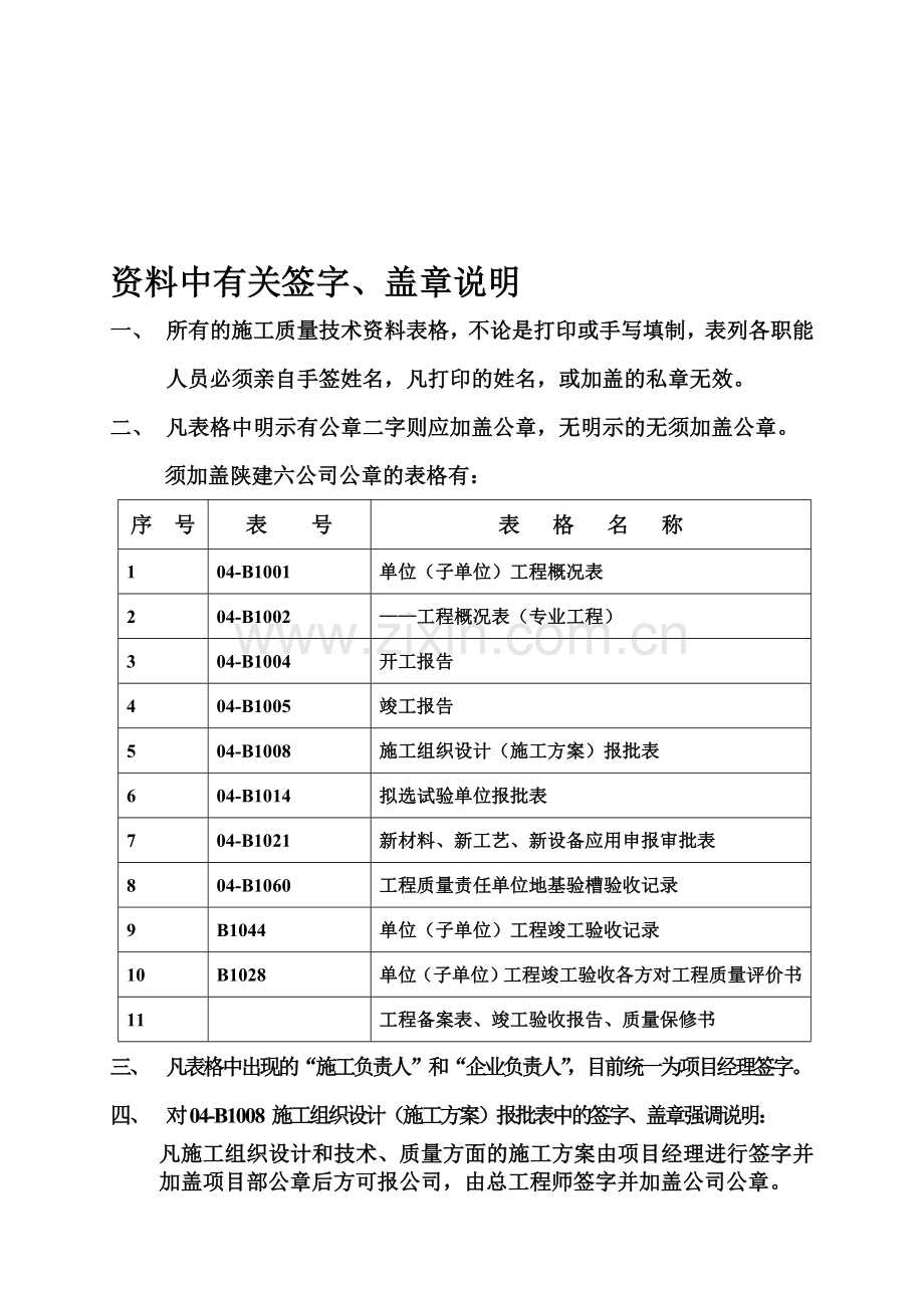 资料中有关签字、盖章说明.doc_第1页
