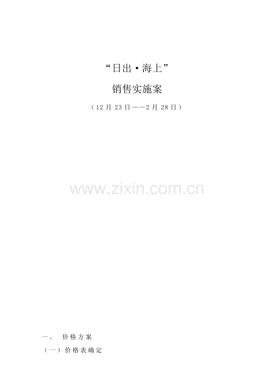 项目销售执行方案样本.doc_第1页
