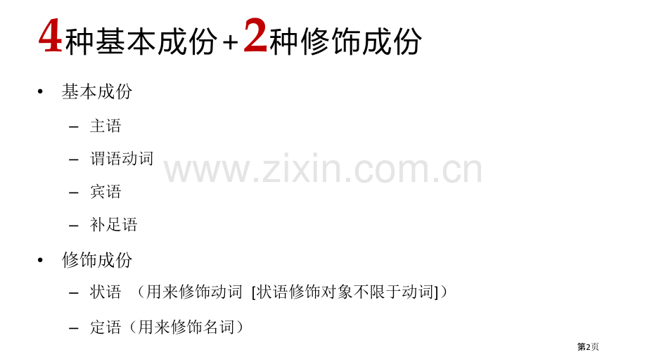 英语句子成分附练习和答案省公共课一等奖全国赛课获奖课件.pptx_第2页